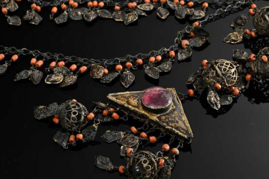 Opulent Uzbek Khiva wedding necklace with ear and … - фото 3 Opulent Uzbek Khiva wedding necklace with ear and … - фото 3