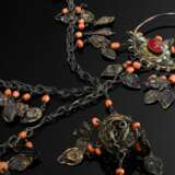 Opulent Uzbek Khiva wedding necklace with ear and … - фото 4