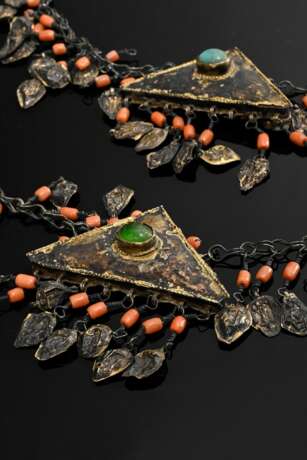Opulent Uzbek Khiva wedding necklace with ear and … - фото 6 Opulent Uzbek Khiva wedding necklace with ear and … - фото 6
