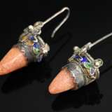 Paar algerische Ohrringe mit aufgesetzten Perlen u… - Foto 1