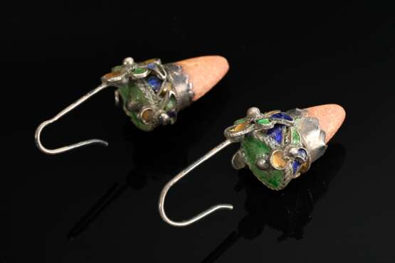 Paar algerische Ohrringe mit aufgesetzten Perlen u… - Foto 2