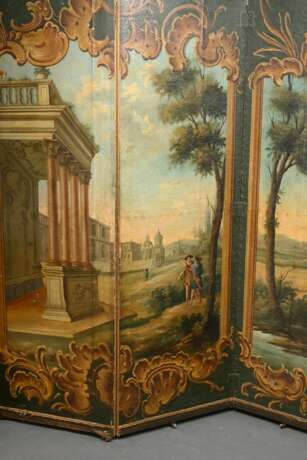Large 4-part screen ‘Ideal landscape with palace a… - photo 3 Large 4-part screen ‘Ideal landscape with palace a… - photo 3