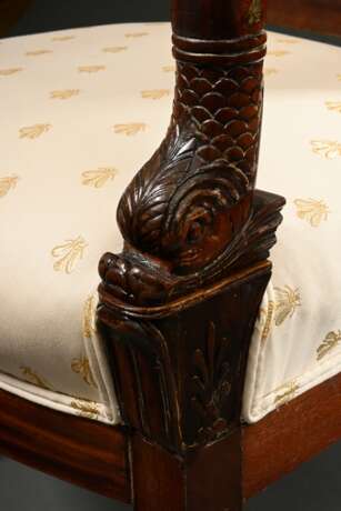 French armchair with sculpted dolphin armrests, up… - фото 3