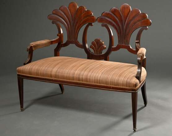 Small bench in Viennese Biedermeier style with she… - фото 1