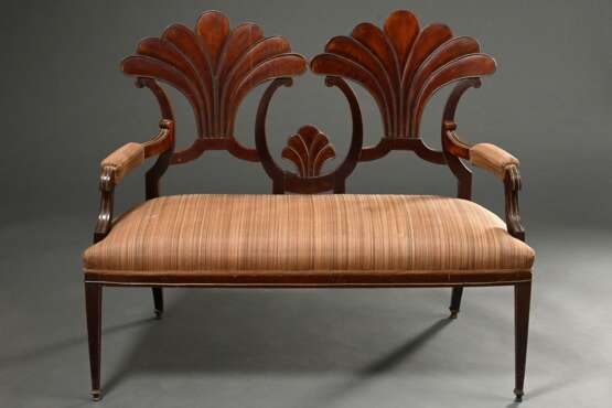 Small bench in Viennese Biedermeier style with she… - фото 3