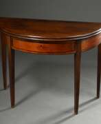 Обзор. Mahogany demilune folding table on pointed legs wi…