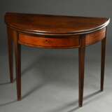 Mahogany demilune folding table on pointed legs wi… - фото 1