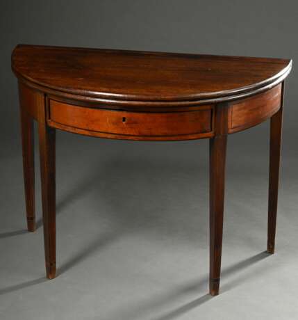 Mahogany demilune folding table on pointed legs wi… - фото 1 Mahogany demilune folding table on pointed legs wi… - фото 1