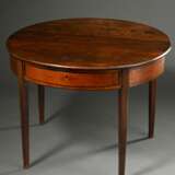 Mahogany demilune folding table on pointed legs wi… - фото 4