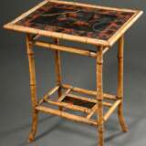 Colonial Beistelltisch mit Bambus Gestell, Lack Pl… - Foto 1