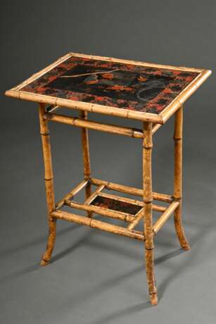 Colonial Beistelltisch mit Bambus Gestell, Lack Pl… - Foto 1 Colonial Beistelltisch mit Bambus Gestell, Lack Pl… - Foto 1