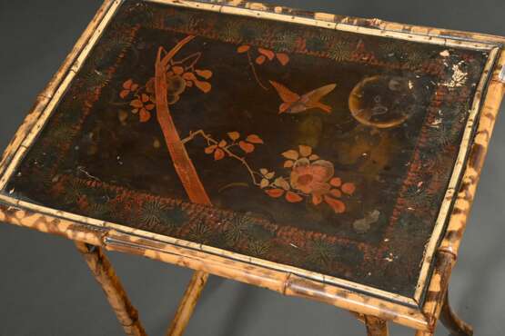Colonial side table with bamboo frame and lacquere… - photo 2 Colonial side table with bamboo frame and lacquere… - photo 2