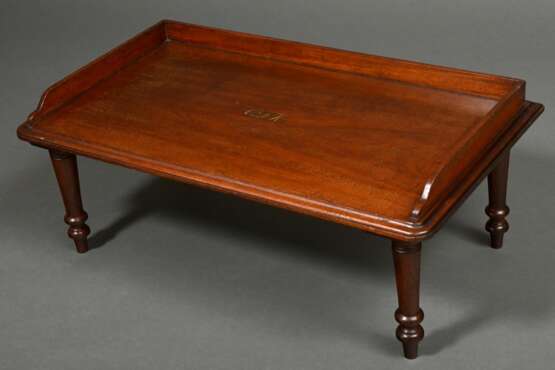 Mahogany bedside table with painted gold monogram … - photo 1