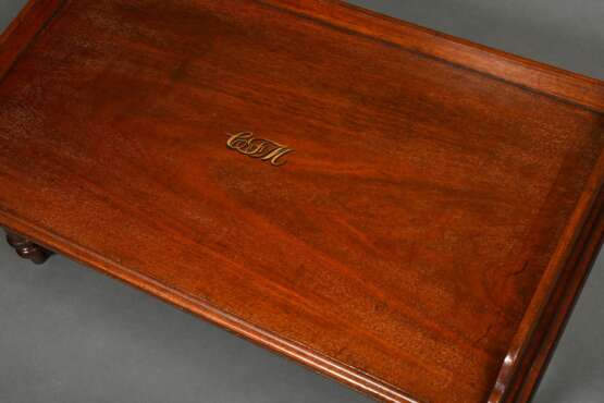 Mahogany bedside table with painted gold monogram … - photo 2