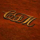 Mahogany bedside table with painted gold monogram … - photo 3