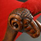 Paar Historismus Scherensessel mit vollplastisch g… - Foto 3