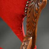 Paar Historismus Scherensessel mit vollplastisch g… - Foto 4