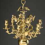 Small bronze ceiling chandelier with 6 attachable … - photo 1