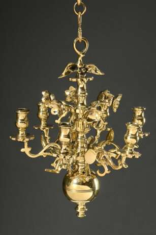 Small bronze ceiling chandelier with 6 attachable … - photo 1