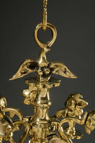 Small bronze ceiling chandelier with 6 attachable … - photo 5