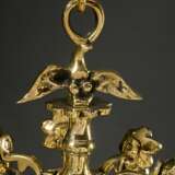 Small bronze ceiling chandelier with 6 attachable … - photo 5