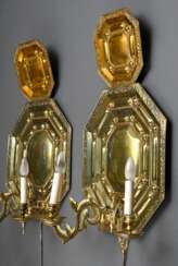 Paar große dreiflammige Messing Blaaker in holländ…