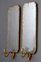 Paar schmale antike Spiegelblaaker in floral getri…