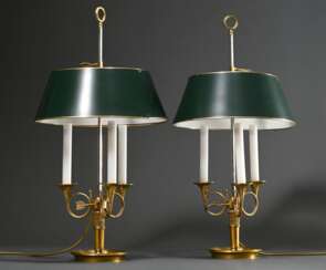 Paar klassische Messing Bouilotte Lampen mit Posth…