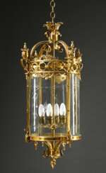 Große zylindrische Gelbguss Flurlaterne in klassis…