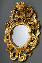 Runder Barockspiegel mit rocaillierten Blättern un…