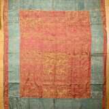 Große antike Seidendamast Decke in Purpur und Gold… - Foto 2