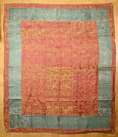 Große antike Seidendamast Decke in Purpur und Gold… - Foto 2 Große antike Seidendamast Decke in Purpur und Gold… - Foto 2