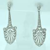 Platinum earrings with 56 natural diamonds 21th century - photo 3