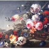 “The painting ” LANDSCAPE WITH FLOWERS”C. 18V” - photo 1