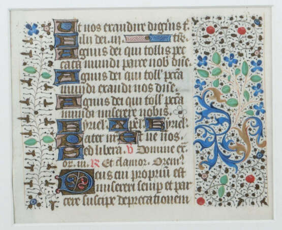 Zwei illuminierte Handschriften aus einem Stundenbuch, Frankreich, um … - photo 3 Zwei illuminierte Handschriften aus einem Stundenbuch, Frankreich, um … - photo 3