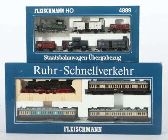 2 x Zugpackung Fleischmann, Spur H0, 1 x 4887, Ruhr-Schnellverkehr, 4-… - photo 1