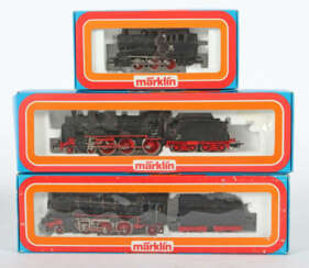 3 Lokomotiven Märklin, Spur H0, 1 x Nr. 3000, BN 89 006, im OK; 1 x Nr…