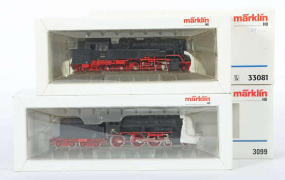 2 Dampfloks Märklin, Spur H0, 1x Dampflok mit Tender 3099, BR 038 der … - фото 1 2 Dampfloks Märklin, Spur H0, 1x Dampflok mit Tender 3099, BR 038 der … - фото 1
