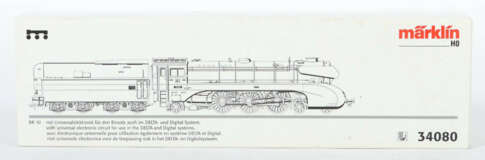 Dampflok mit Tender Märklin, Spur H0, Nr. 34080, Stromlinenform, BN 10… - Foto 1