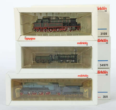 3 historische Loks Märklin, Spur H0, 1 x 3109, BN 8401, Tenderlokomoti… - Foto 1 3 historische Loks Märklin, Spur H0, 1 x 3109, BN 8401, Tenderlokomoti… - Foto 1