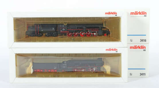 2 x Dampflok Märklin, Spur H0, 1x Lok mit Tender 3411, BR: 18.1 der DB… - photo 1 2 x Dampflok Märklin, Spur H0, 1x Lok mit Tender 3411, BR: 18.1 der DB… - photo 1