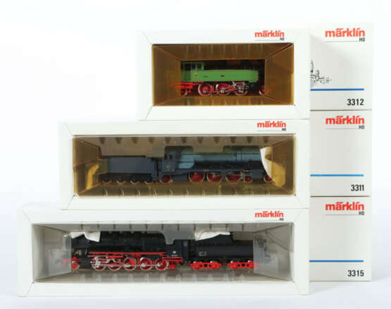 3 x Dampflok Märklin, Spur H0, 1x Lok mit Tender, 3311, BR: C der K.W.… - photo 1 3 x Dampflok Märklin, Spur H0, 1x Lok mit Tender, 3311, BR: C der K.W.… - photo 1