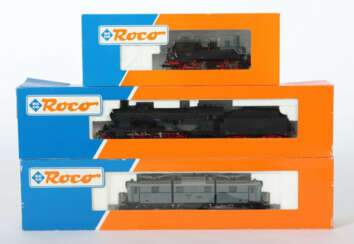 3 Lokomotiven ROCO, Spur H0, 1 x Dampflok 43282, BN 98 715; 1 x Dampfl…