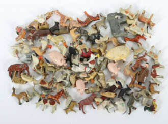 Konvolut Tiere Erzgebirge, vorw. 1. Drittel 20. Jh, Holz, bemalt, ca. …