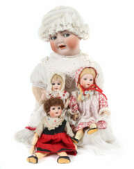 4 Puppen 1 x Simon & Halbig, Porz.-Kurbelkopf, gemarkt: 126 Germany 50…