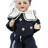 Puppe Simon & Halbig, Nr. 126, Porzellankurbelkopf, blaue Schelmenauge… - photo 1