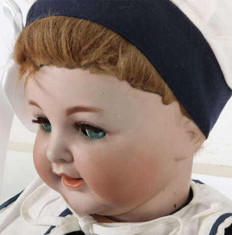 Puppe Simon & Halbig, Nr. 126, Porzellankurbelkopf, blaue Schelmenauge… - photo 2