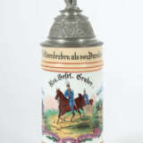 Reservistenkrug Porzellan, 0,5 l, Infanterie-Regiment, bez.: ''zum And… - photo 1