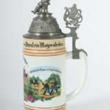 Reservistenkrug Porzellan, 0,5 l, Infanterie-Regiment, bez.: ''zum And… - photo 2