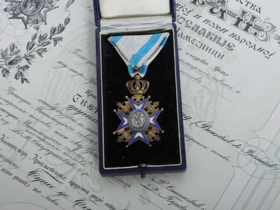 Sankt-Sava-Orden Königreich Serbien, Offizierskreuz, wohl 1. Modell, 4… - photo 4 Sankt-Sava-Orden Königreich Serbien, Offizierskreuz, wohl 1. Modell, 4… - photo 4